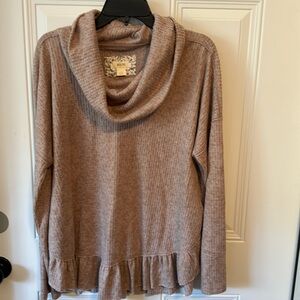 MAEVE mauve cowl-neck pullover sweater, LARGE